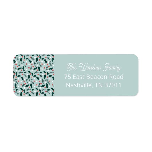 Merry Holly Days Return Address Label (Voorkant)