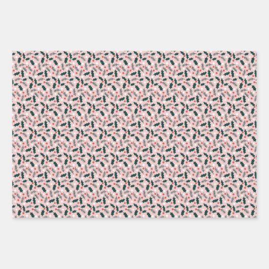 Merry Holly Days Wrapping Paper Sheets (Voorkant 3)