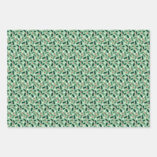 Merry Holly Days Wrapping Paper Sheets (Voorkant 2)
