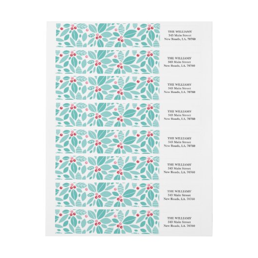 Merry Holly-kerstcadeaulabel (Vel)