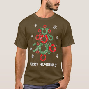 Merry Horsemas Pine Tree Dierenvriend Fun Xm T-shirt