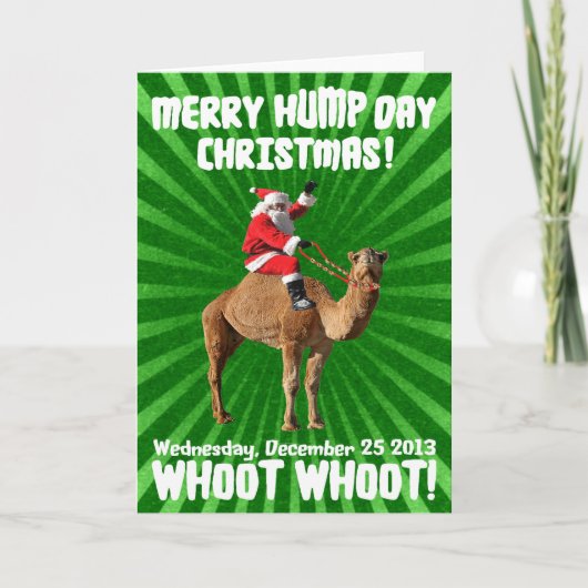 Merry Hump Day Kerstmis 2013 Santa & Camel Feestdagen Kaart (Voorkant)