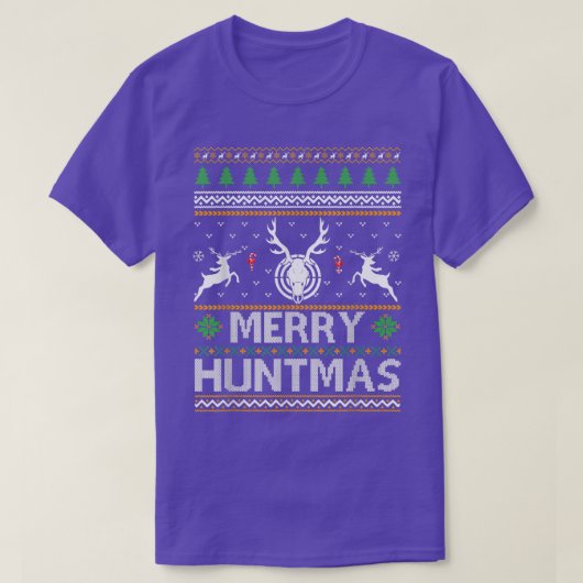 Merry Huntmas Deer Hunting Ugly KerstSweater T-shirt (Design voorkant)