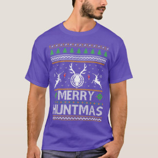 Merry Huntmas Deer Hunting Ugly KerstSweater T-shirt