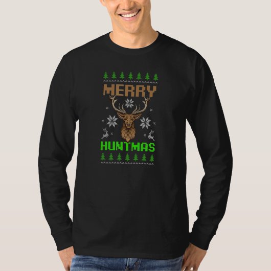 Merry Huntmas Hunting Christmas T-shirt (Voorkant)