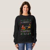 Merry Huntmas Santa Hunter Deer Hunter Hunter Hunt Trui (Voorkant volledig)