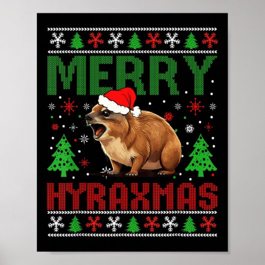 Merry Hyraxmas  Hyrax Ugly Christmas Sweate Poster (Voorkant)