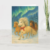 Merry Icelandic Horses - Holiday Card Feestdagen Kaart (Voorkant)