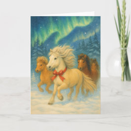 Merry Icelandic Horses - Holiday Card Feestdagen Kaart