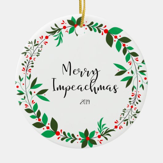 Merry Impeachmas 2019 Impeach Trump-herdenking Keramisch Ornament (Voorkant)