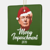 MERRY IMPEACHMENT 2019 TRUMP SANTA HAT KERAMISCH ORNAMENT (Links)