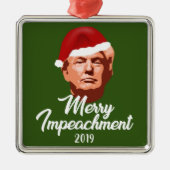 MERRY IMPEACHMENT 2019 TRUMP SANTA HAT METALEN ORNAMENT (Voorkant)