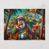 Merry Irie Reggae Santa Holiday Christmas Briefkaa Feestdagenkaart (Voorkant)