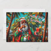 Merry Irie Reggae Santa Holiday Christmas Kaart (Voorkant)