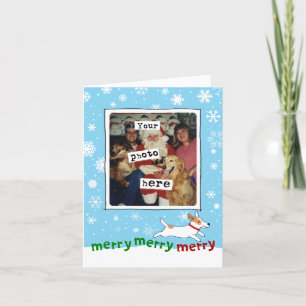 Merry Jack Russell Schattige Dog   Jouw kerstfoto Feestdagen Kaart