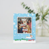 Merry Jack Russell | Schattigee hond kerst uw foto Feestdagenkaart (Staand voorkant)