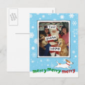 Merry Jack Russell | Schattigee hond kerst uw foto Feestdagenkaart (Voorkant / Achterkant)