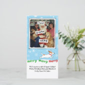 Merry Jack Russell Terrier Dog - kerstfoto Feestdagenkaart (Staand voorkant)