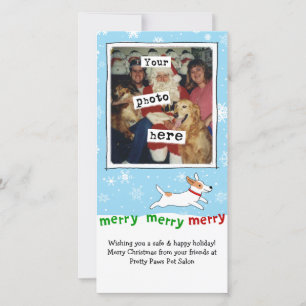 Merry Jack Russell Terrier Dog - kerstfoto Feestdagenkaart