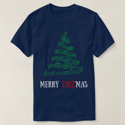 Merry Jazzmas kerstmuziek Jazz T-shirt (Design voorkant)