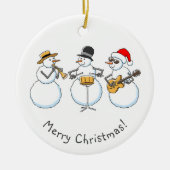 Merry Jazzy Christmas Snowman Funny Jazzband Keramisch Ornament (Voorkant)