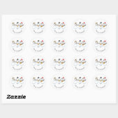 Merry Jazzy Christmas Snowman Funny Jazzband Ronde Sticker (Vel)