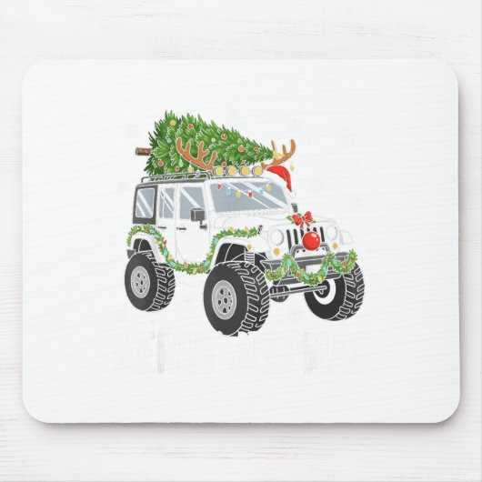 Merry Jeepmas Ugly Light Reindeer Christmas Funny Muismat (Voorkant)