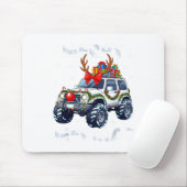 Merry Jeepmas Ugly Light Reindeer Christmas Funny  Muismat (Met muis)