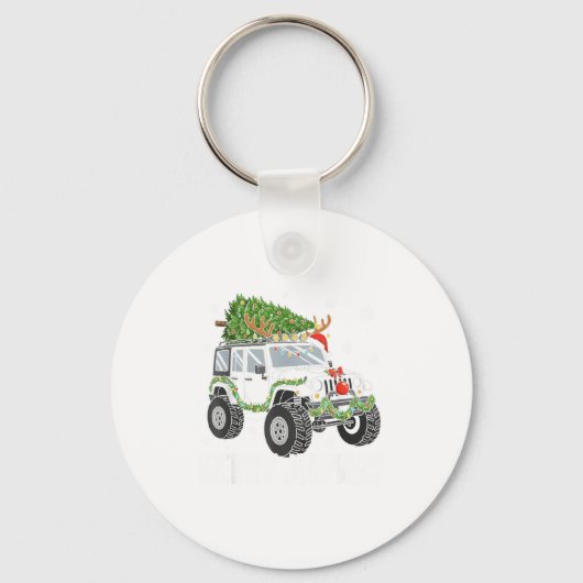 Merry Jeepmas Ugly Light Reindeer Christmas Funny  Sleutelhanger (Voorkant)