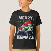 Merry Jeepmas Ugly Light Reindeer Christmas Funny  T-shirt (Voorkant)