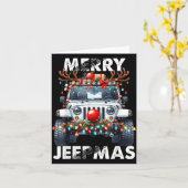 Merry Jeepmas Ugly Light Reindeer Christmas  Kaart (Gele Bloem)