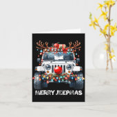 Merry Jeepmas Ugly Light Reindeer Christmas  Kaart (Gele Bloem)