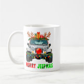 Merry Jeepmas Ugly Light Reindeer Christmas  Koffiemok (Links)