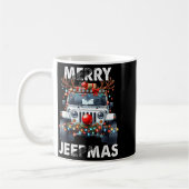 Merry Jeepmas Ugly Light Reindeer Christmas  Koffiemok (Links)