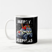 Merry Jeepmas Ugly Light Reindeer Christmas Koffiemok (Links)