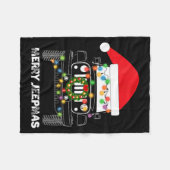 Merry Jeepmas Ugly Light Reindeer Christmas Long S Fleece Deken (Voorkant (Horizontaal))