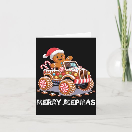 Merry Jeepmas Ugly Light Reindeer Christmas Long S Kaart (Voorkant)