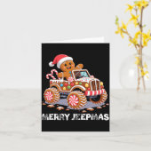 Merry Jeepmas Ugly Light Reindeer Christmas Long S Kaart (Gele Bloem)