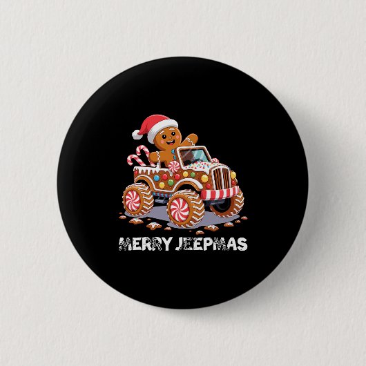 Merry Jeepmas Ugly Light Reindeer Christmas Long S Ronde Button 5,7 Cm (Voorkant)