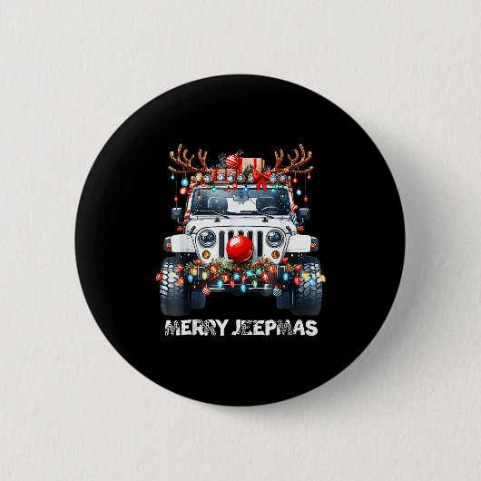 Merry Jeepmas Ugly Light Reindeer Christmas  Ronde Button 5,7 Cm (Voorkant)