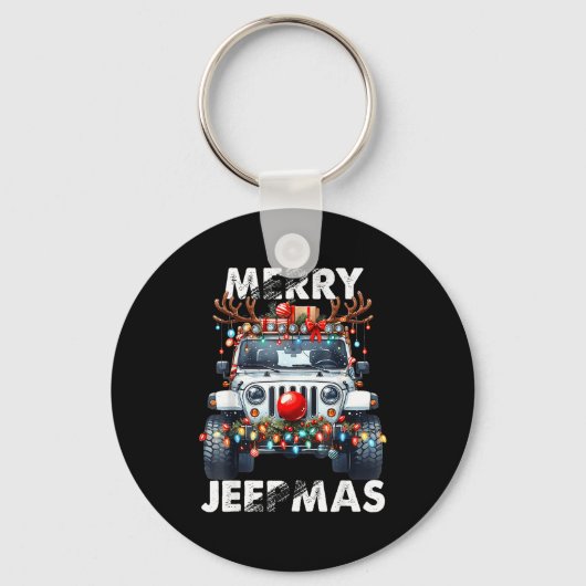 Merry Jeepmas Ugly Light Reindeer Christmas Sleutelhanger (Voorkant)