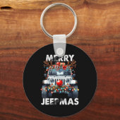 Merry Jeepmas Ugly Light Reindeer Christmas Sleutelhanger (Voorkant)