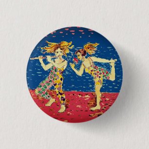 Merry jesters ronde button 3,2 cm