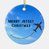 Merry Jet-Set Kerstversiering - Sky Keramisch Ornament (Voorkant)
