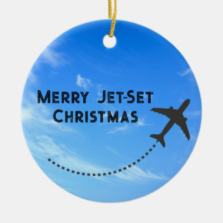 Merry Jet-Set Kerstversiering - Sky Keramisch Ornament