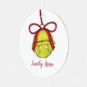 Merry jingle Bells Fun Foto gepersonaliseerd Metalen Ornament (Voorkant links)