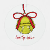 Merry jingle Bells Fun Foto gepersonaliseerd Metalen Ornament (Voorkant)