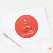 Merry Jolly and Bright Little Kersttree Cute Ronde Sticker (Envelop)