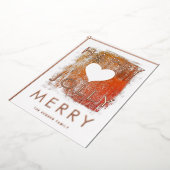 Merry Jolly Artistic Heart Painting Kerstgoud Folie Feestdagenkaart (Gedraaid)