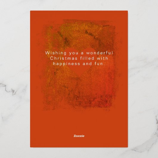 Merry Jolly Artistic Heart Painting Kerstgoud Folie Feestdagenkaart (Achterkant)